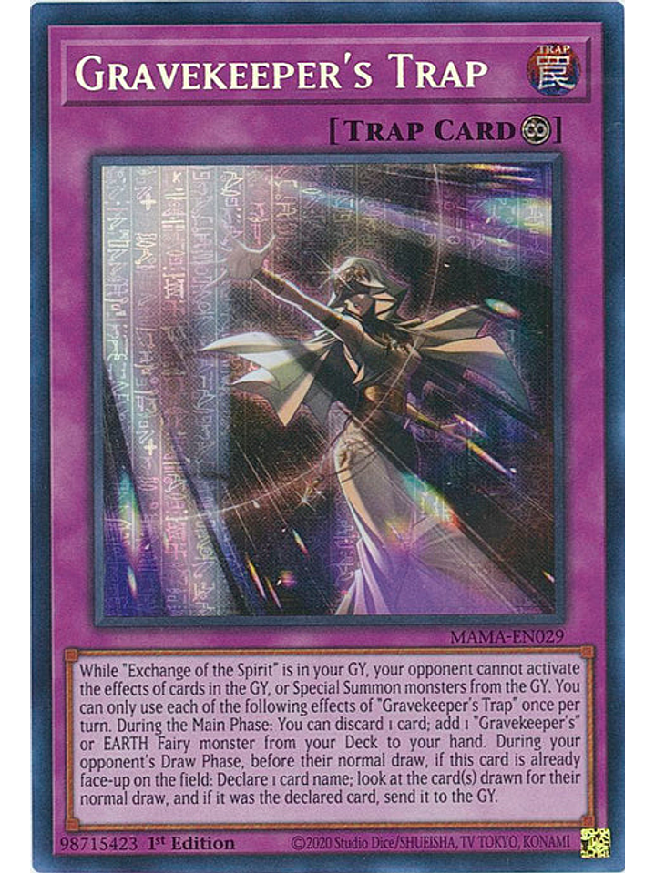 Gravekeeper's Trap - MAMA-EN029 - Pharaoh's Ultra Rare 1st Edition 1