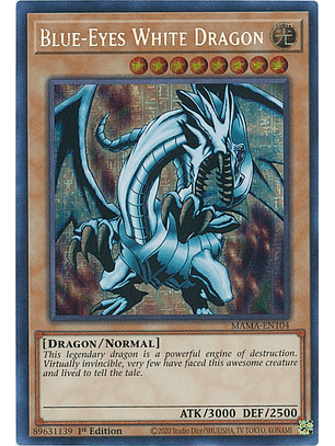 Blue-Eyes White Dragon - MAMA-EN104 - Pharaoh's Secret Rare 1st Edition