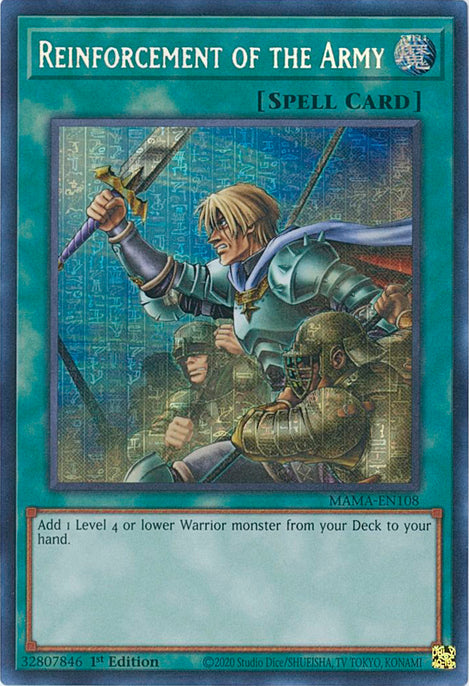 Reinforcement of the Army - MAMA-EN108 - Pharaoh's Secret Rare 1st Edition