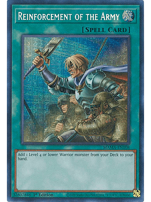Reinforcement of the Army - MAMA-EN108 - Pharaoh's Secret Rare 1st Edition