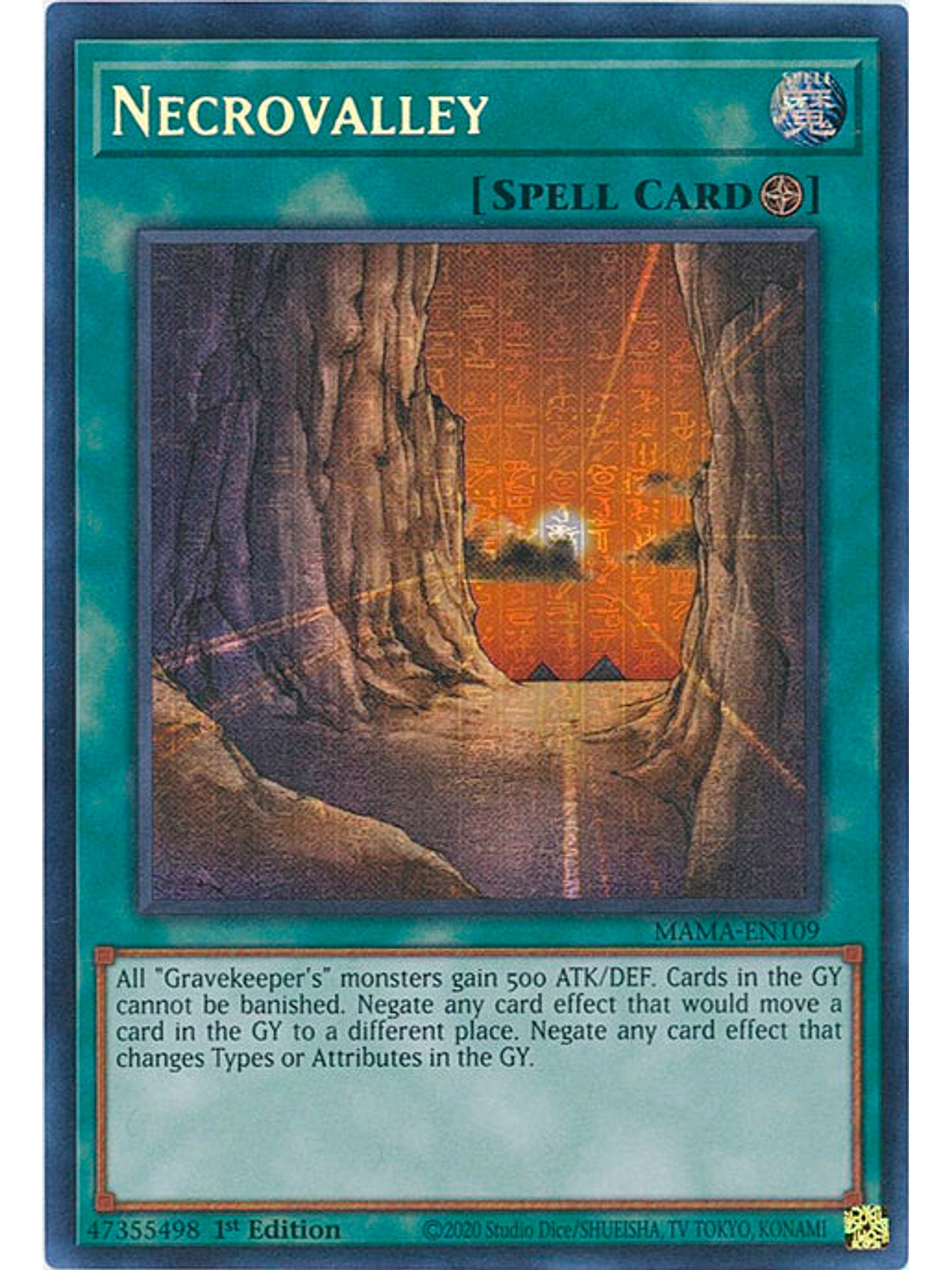 Necrovalley - MAMA-EN109 - Pharaoh's Secret Rare 1st Edition 1