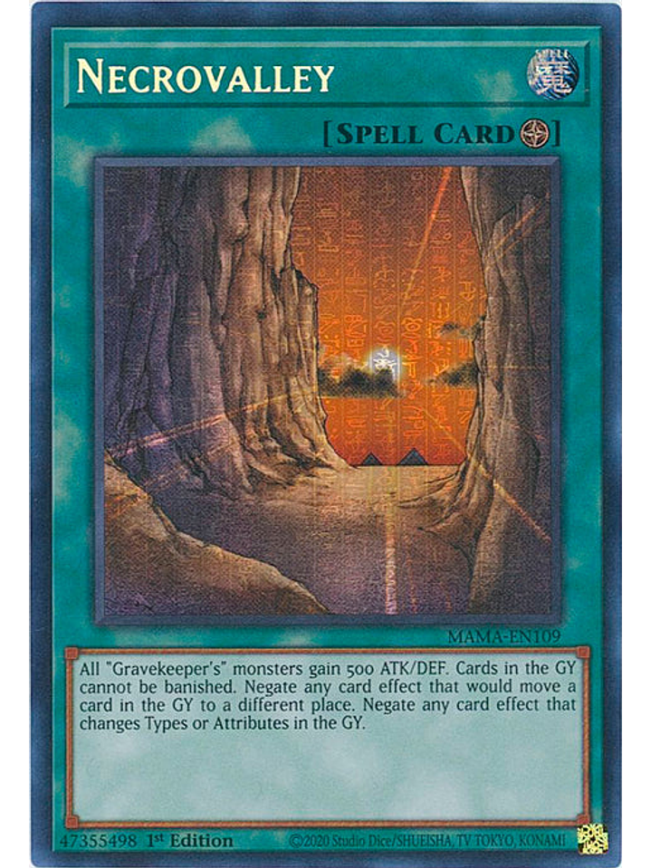 Necrovalley - MAMA-EN109 - Pharaoh's Secret Rare 1st Edition 1