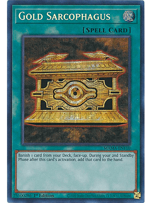 Gold Sarcophagus - MAMA-EN110 - Pharaoh's Secret Rare 1st Edition