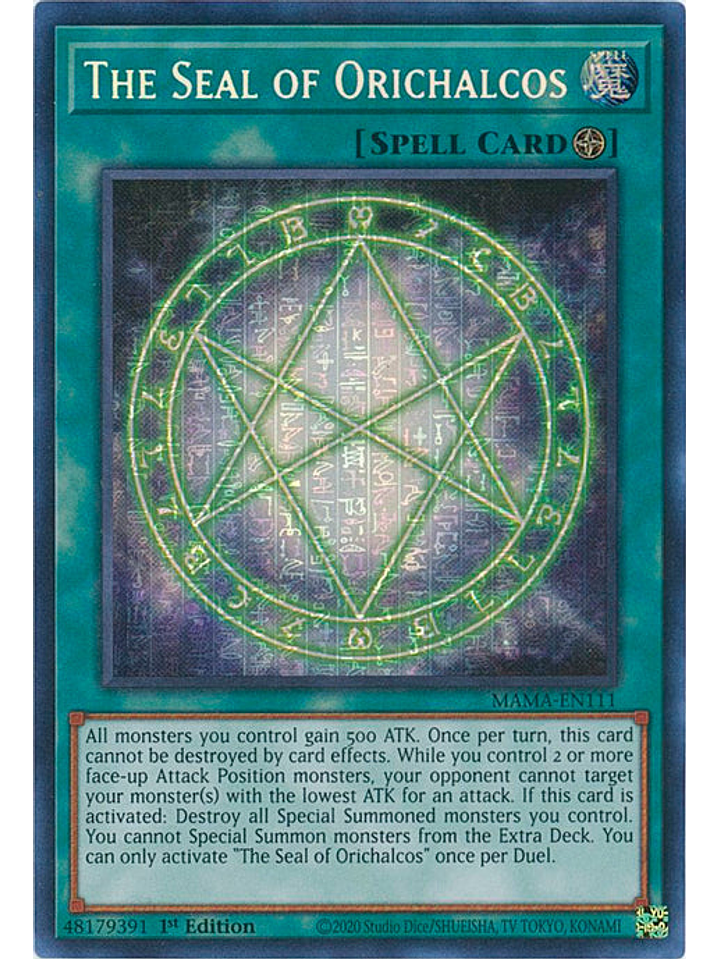 The Seal of Orichalcos - MAMA-EN111 - Pharaoh's Secret Rare 1st Edition 1