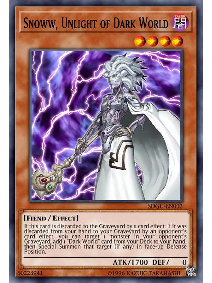 Snoww, Unlight of Dark World - SR13-EN044 - Common 1st Edition 1