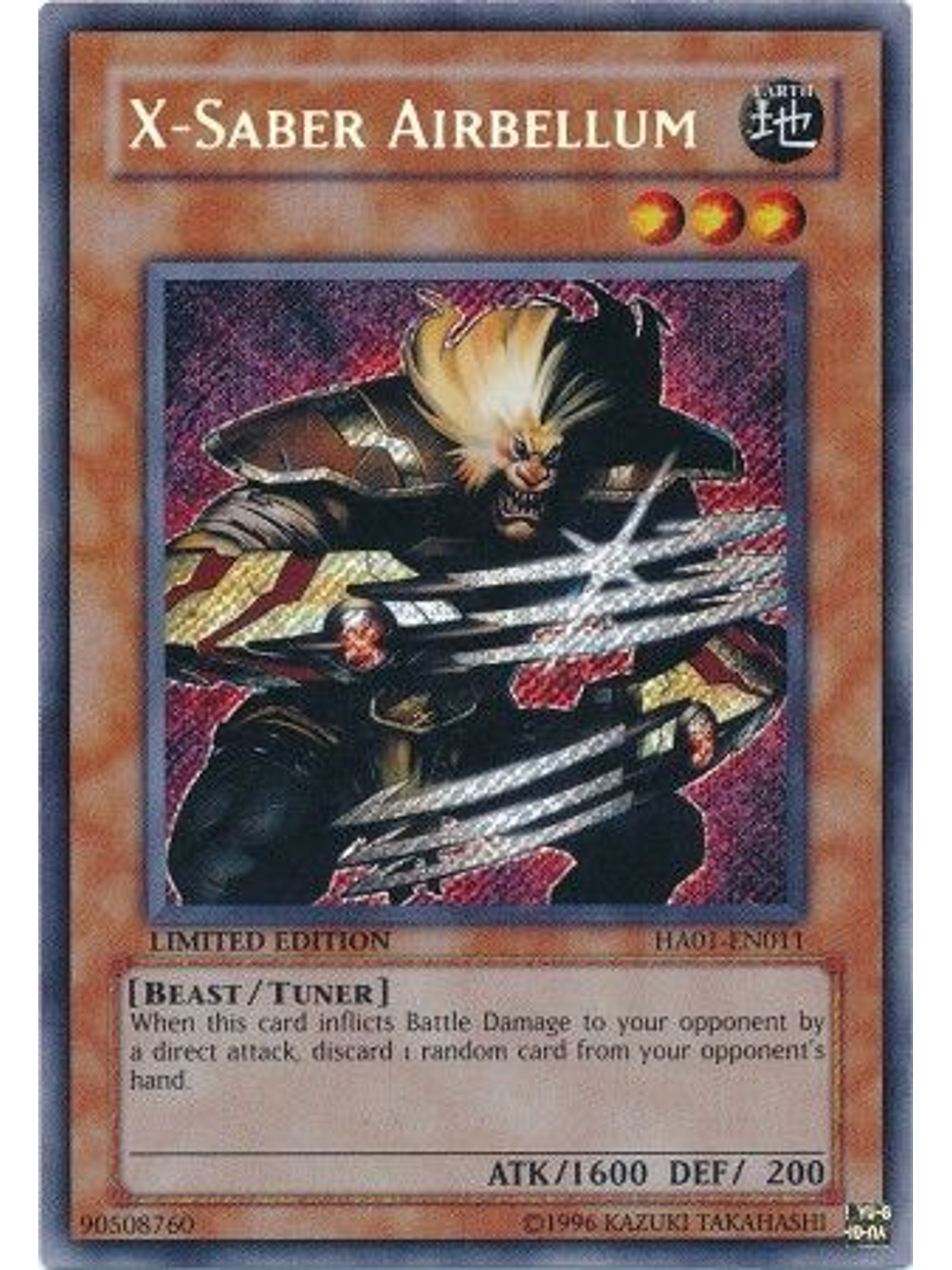 X-Saber Airbellum - HA01-EN011 - Secret Rare 1st Edition 1