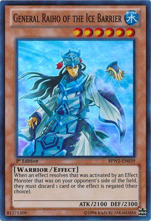 General Raiho of the Ice Barrier - BPW2-EN039 - Super Rare 1st Edition