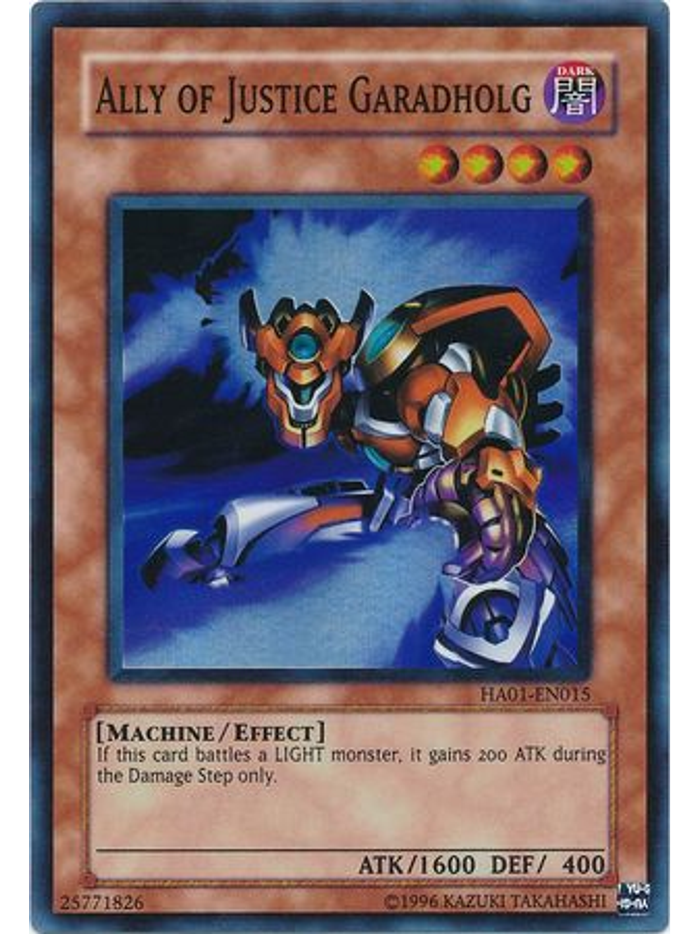 Ally of Justice Garadholg - HA01-EN015 - Super Rare Unlimited 1