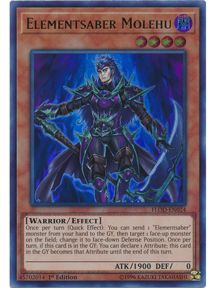 Elementsaber Molehu - FLOD-EN024 - Ultra Rare 1st Edition 1
