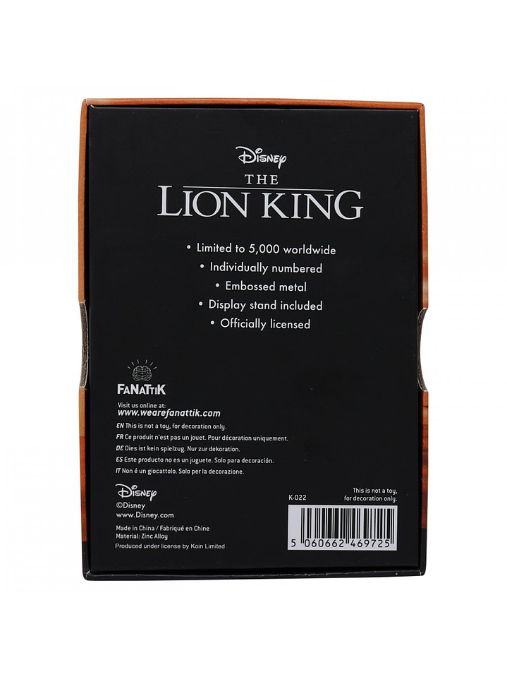 DISNEY Lion King Limited Edition Ingot 5