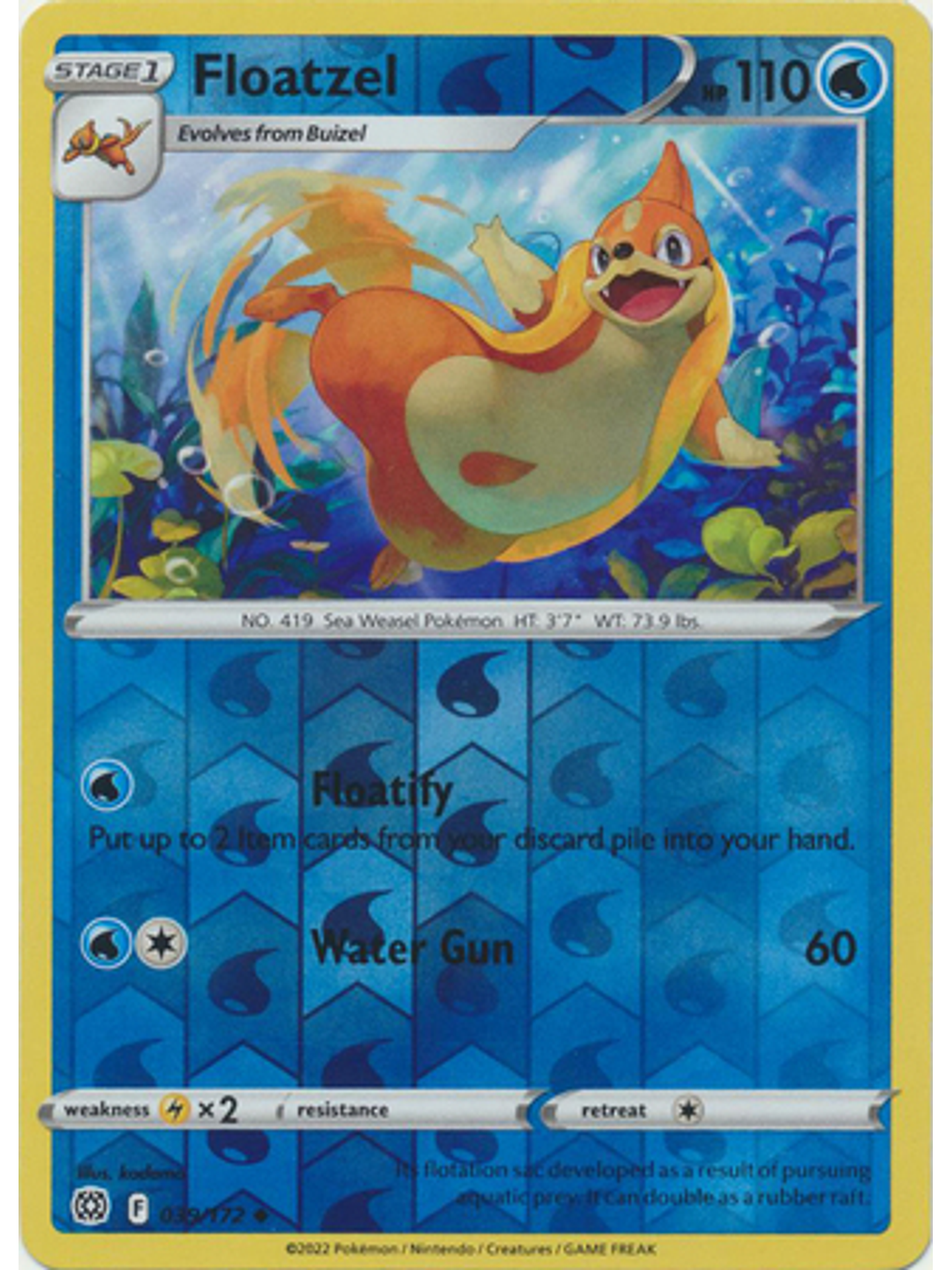 Floatzel - 039/172 - Uncommon Reverse Holo 1