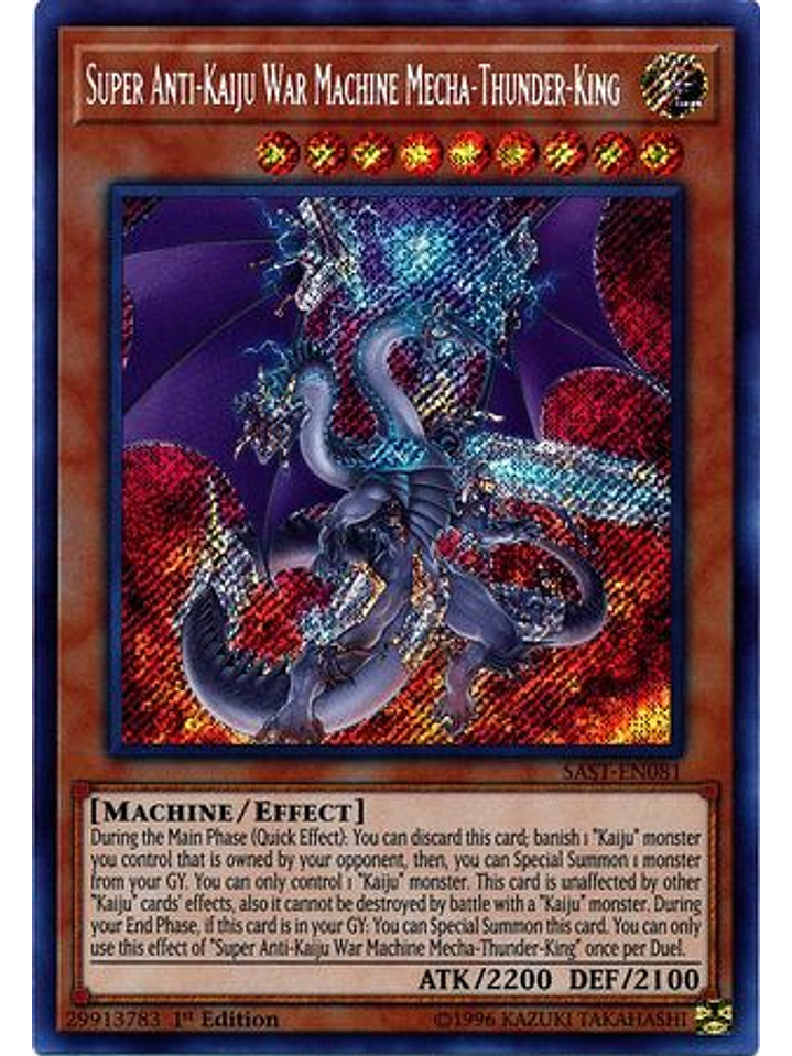 Super Anti-Kaiju War Machine Mecha-Thunder-King - SAST-EN081 -Secret Rare 1st Edition 1