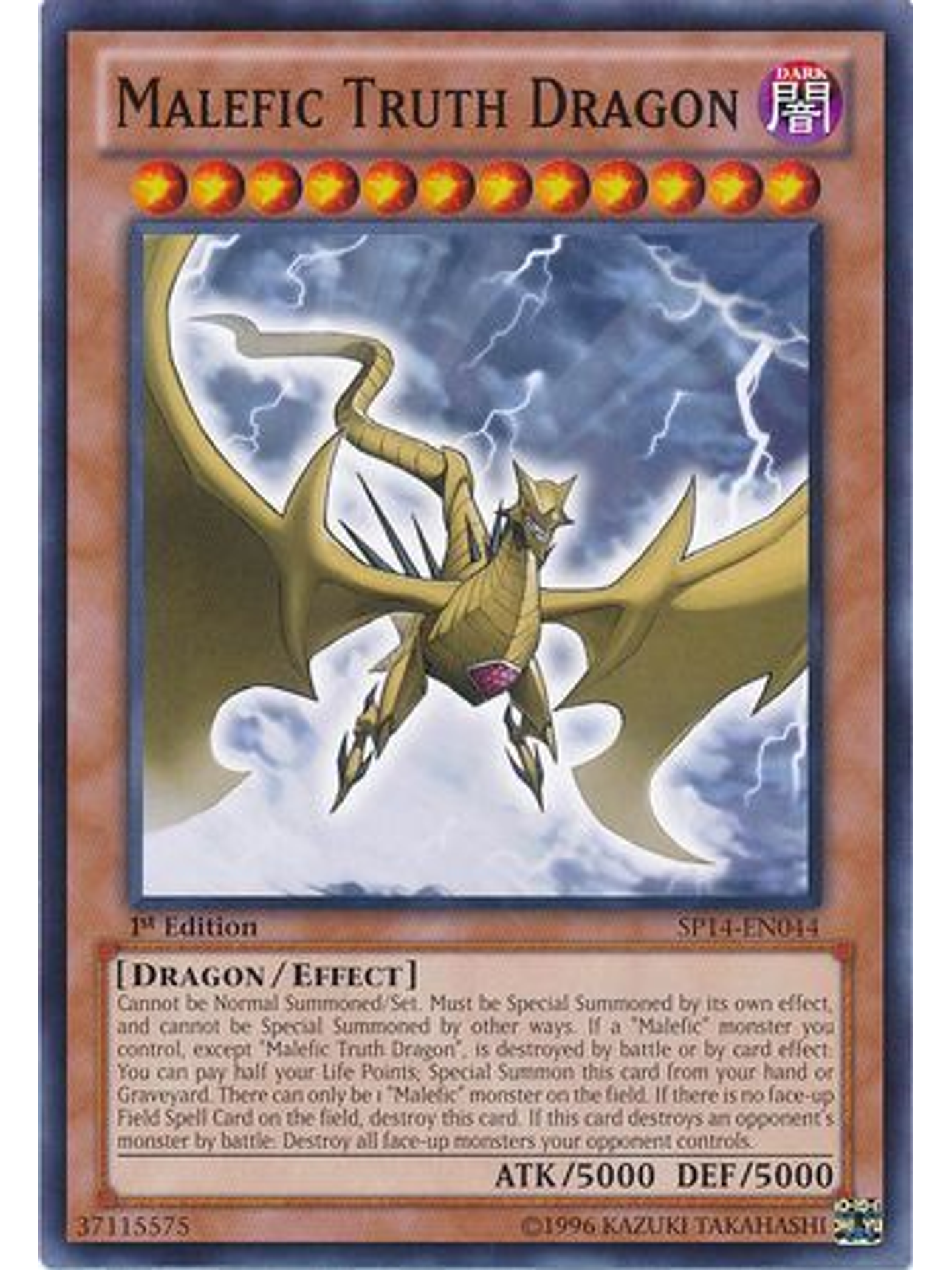 Malefic Truth Dragon - SP14-EN044 - Common 1st Edition 1