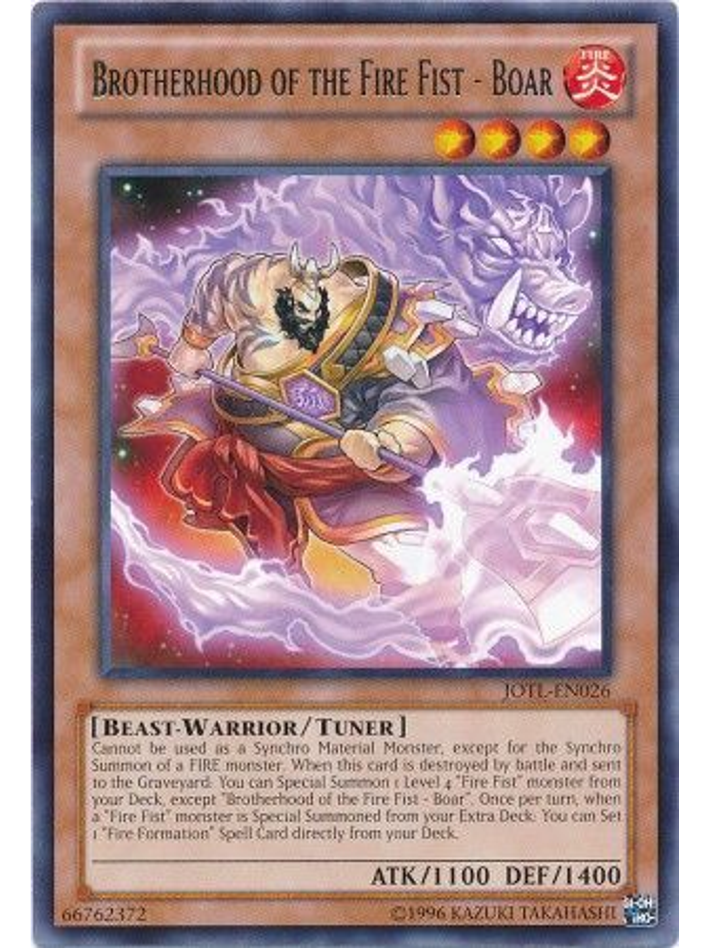 Brotherhood of the Fire Fist - Boar - JOTL-EN026 - Rare Unlimited 1