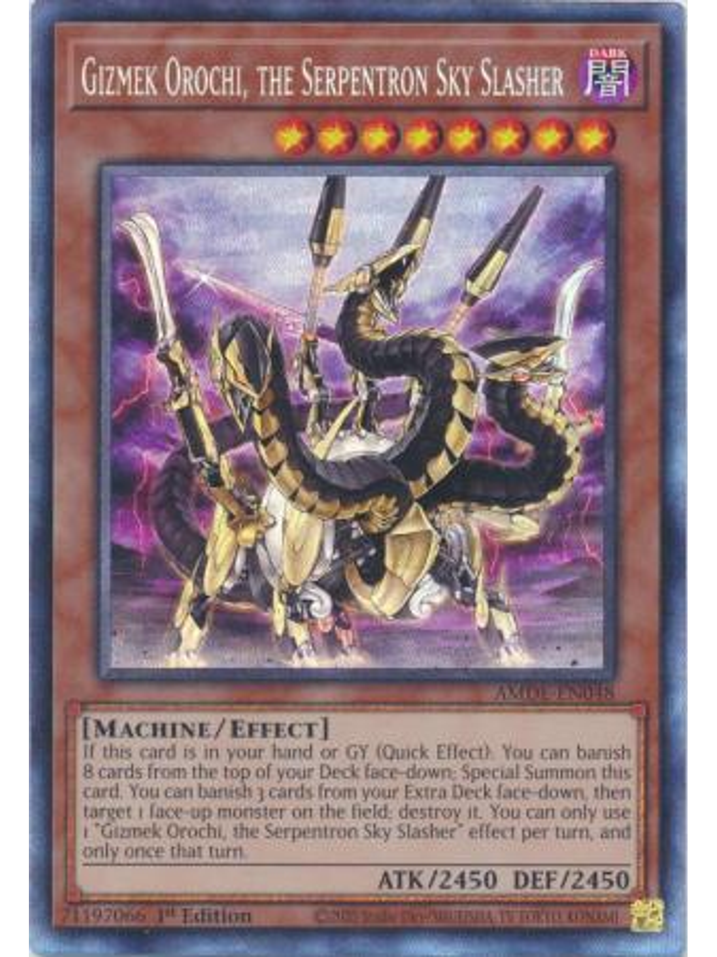 Gizmek Orochi, the Serpentron Sky Slasher - AMDE-EN048 - Collector's Rare 1st Edition 1