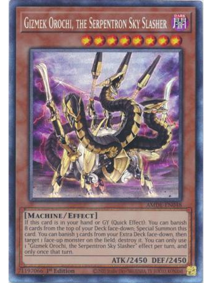 Gizmek Orochi, the Serpentron Sky Slasher - AMDE-EN048 - Collector's Rare 1st Edition 1