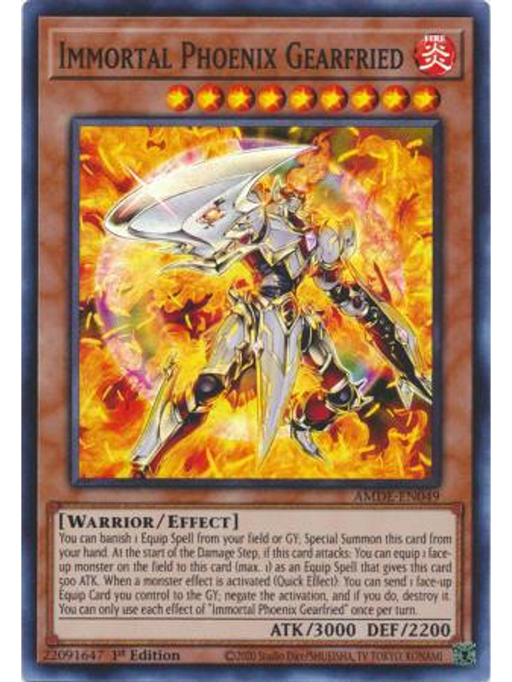 Immortal Phoenix Gearfried - AMDE-EN049 - Super Rare 1st Edition 1