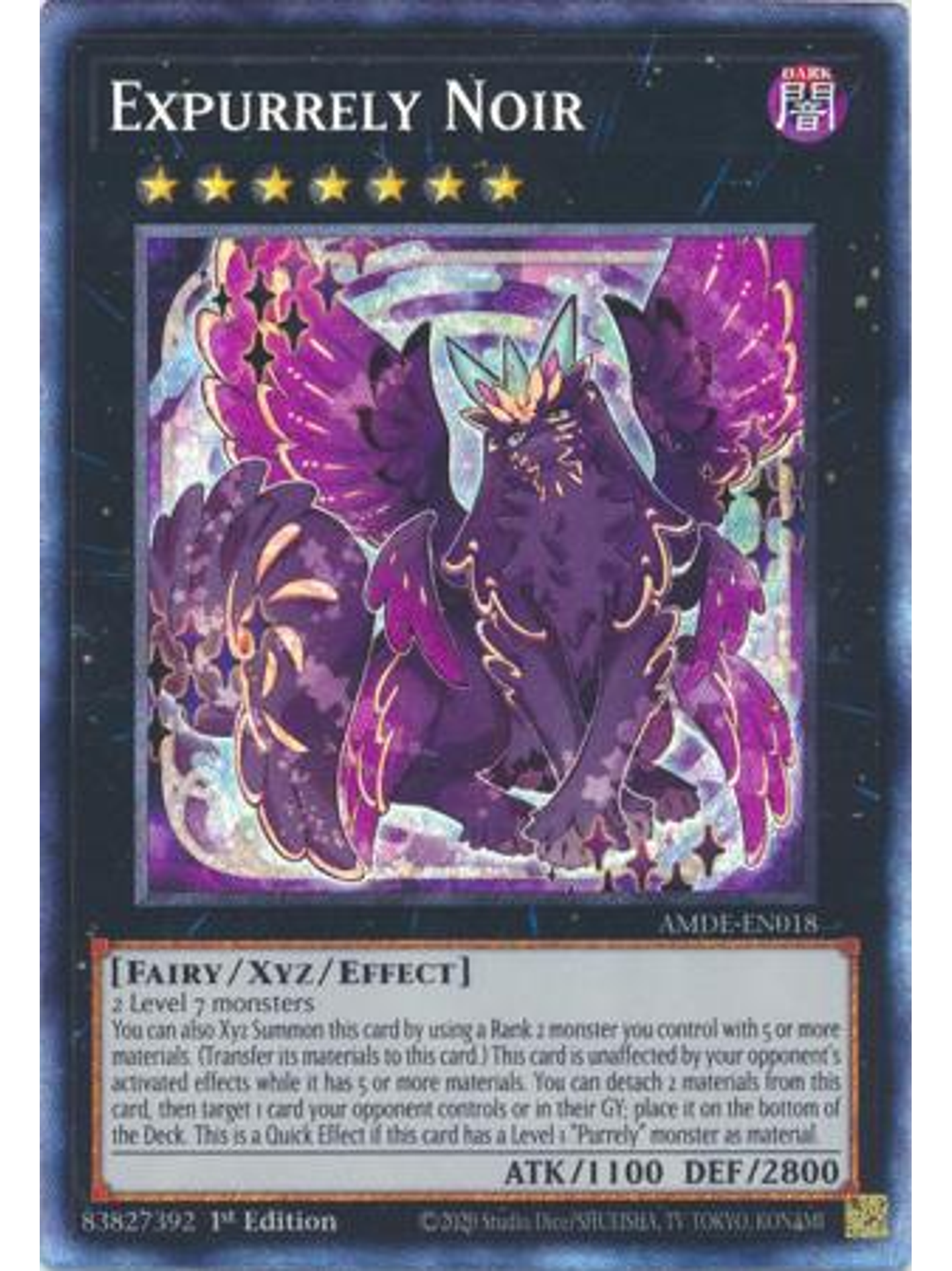 Expurrely Noir - AMDE-EN018 - Collector's Rare 1st Edition 1