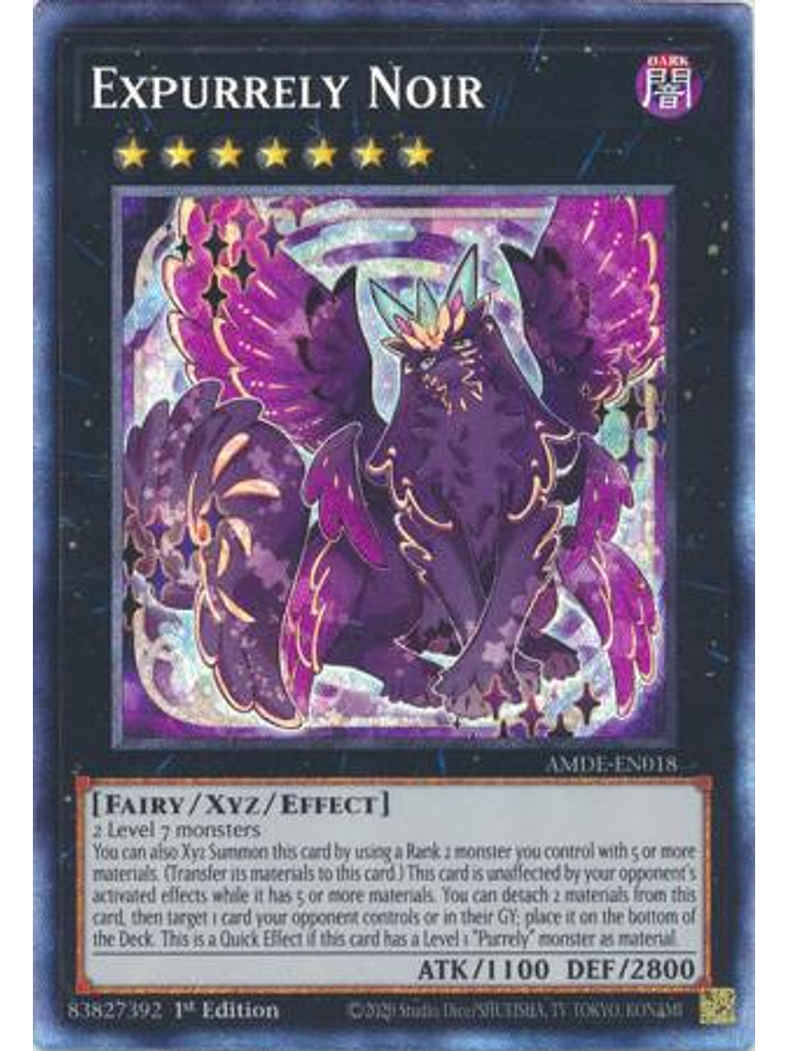 Expurrely Noir - AMDE-EN018 - Collector's Rare 1st Edition 1