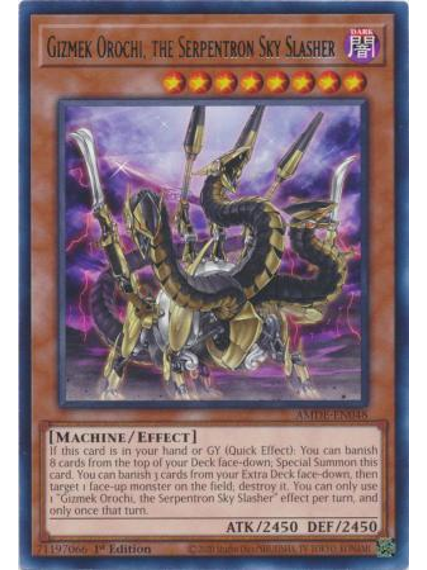Gizmek Orochi, the Serpentron Sky Slasher - AMDE-EN048 - Rare 1st Edition 1