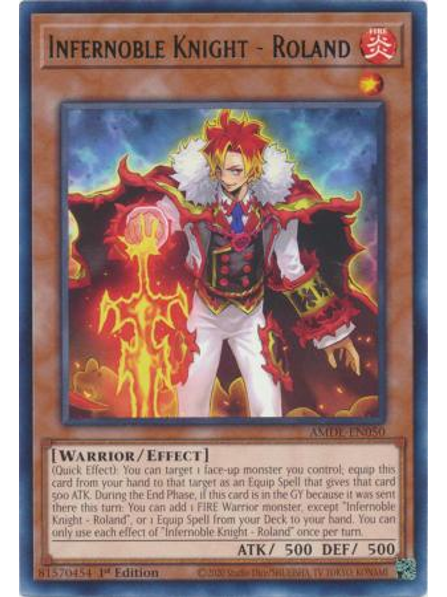 Infernoble Knight - Roland - AMDE-EN050 - Rare 1st Edition 1