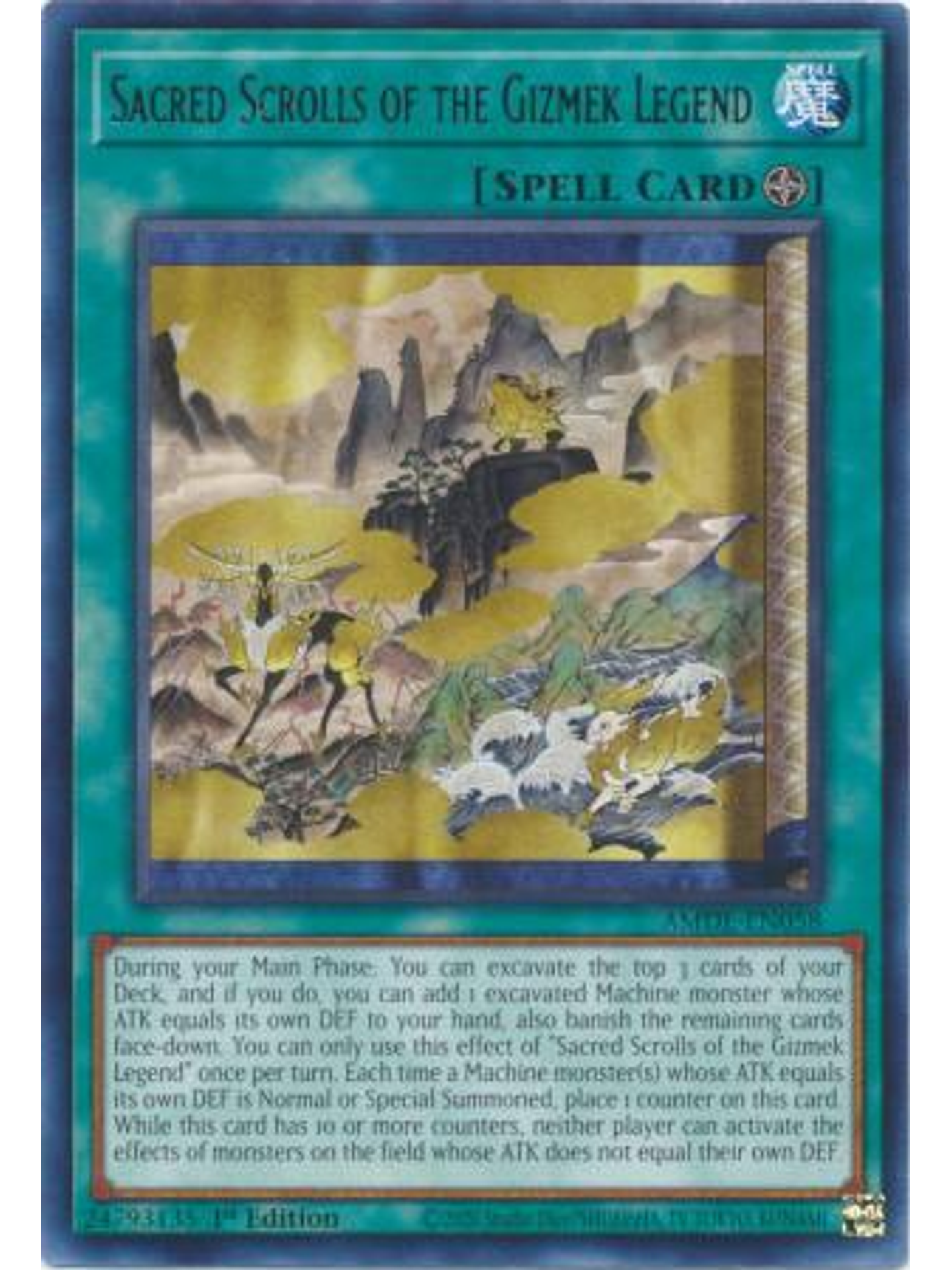Sacred Scrolls of the Gizmek Legend - AMDE-EN058 - Rare 1st Edition 1