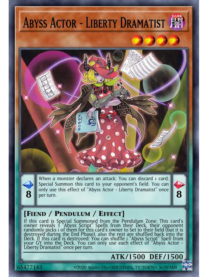 Abyss Actor - Liberty Dramatist - PHHY-EN016 - Common 1st Edition 1