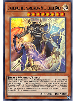 Orphebull the Harmonious Bullfighter Bard - PHHY-EN082 - Ultra Rare 1st Edition
