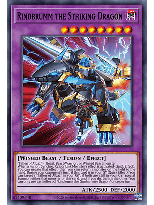 Rindbrumm the Striking Dragon - PHHY-EN034 - Ultra Rare 1st Edition