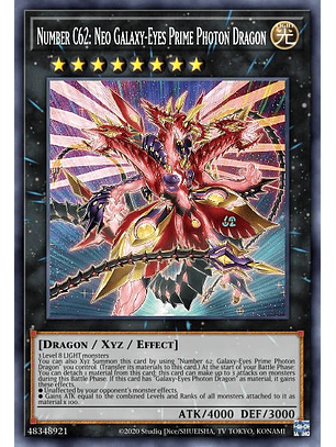 Number C62: Neo Galaxy-Eyes Prime Photon Dragon - PHHY-EN043 - Ultra Rare 1st Edition