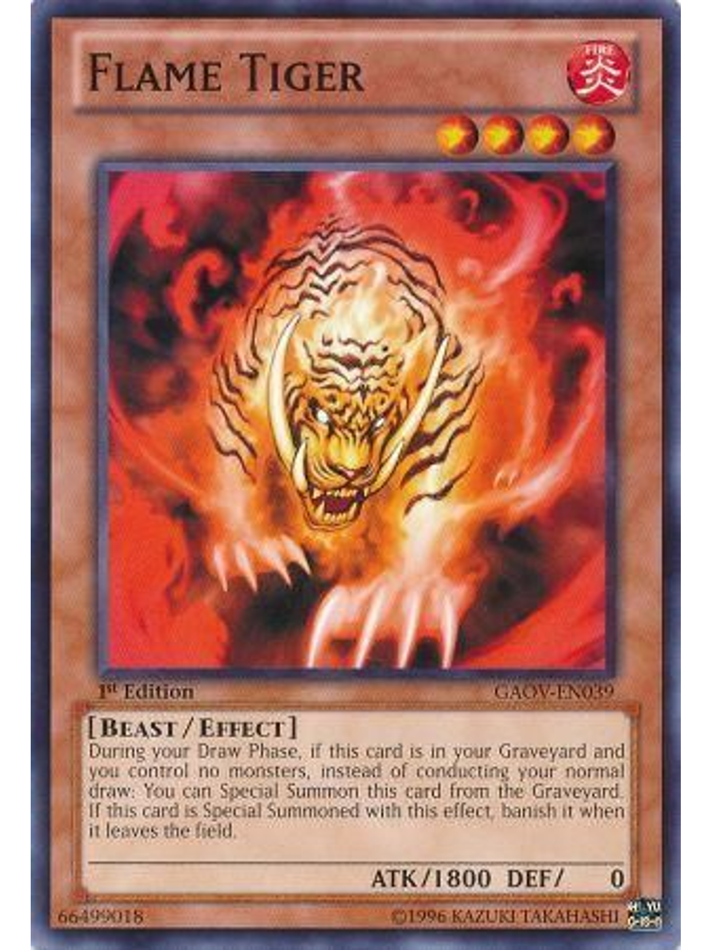 Flame Tiger - GAOV-EN039 - Common 1st Edition 1
