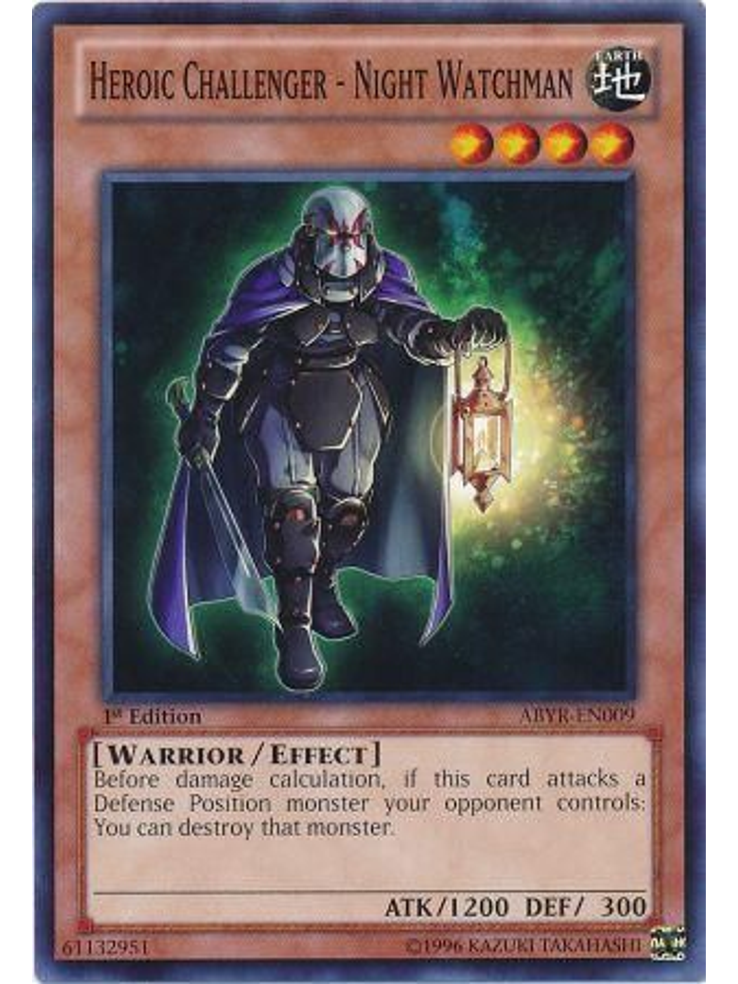 Heroic Challenger - Night Watchman - ABYR-EN009 - Common 1st Edition 1