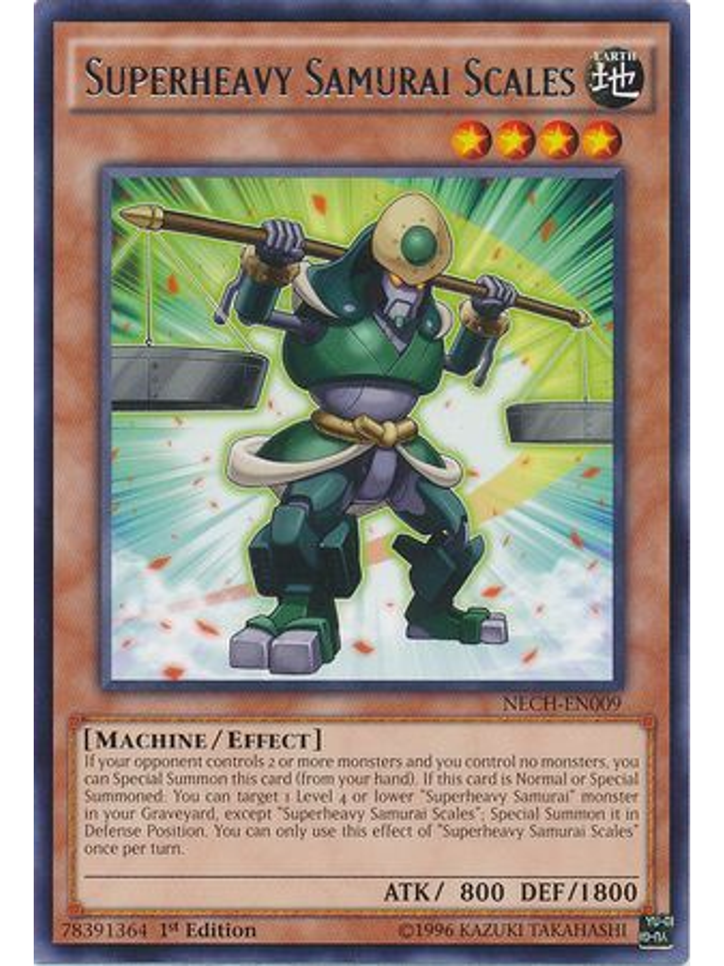 Superheavy Samurai Scales - NECH-EN009 - Rare 1st Edition 1