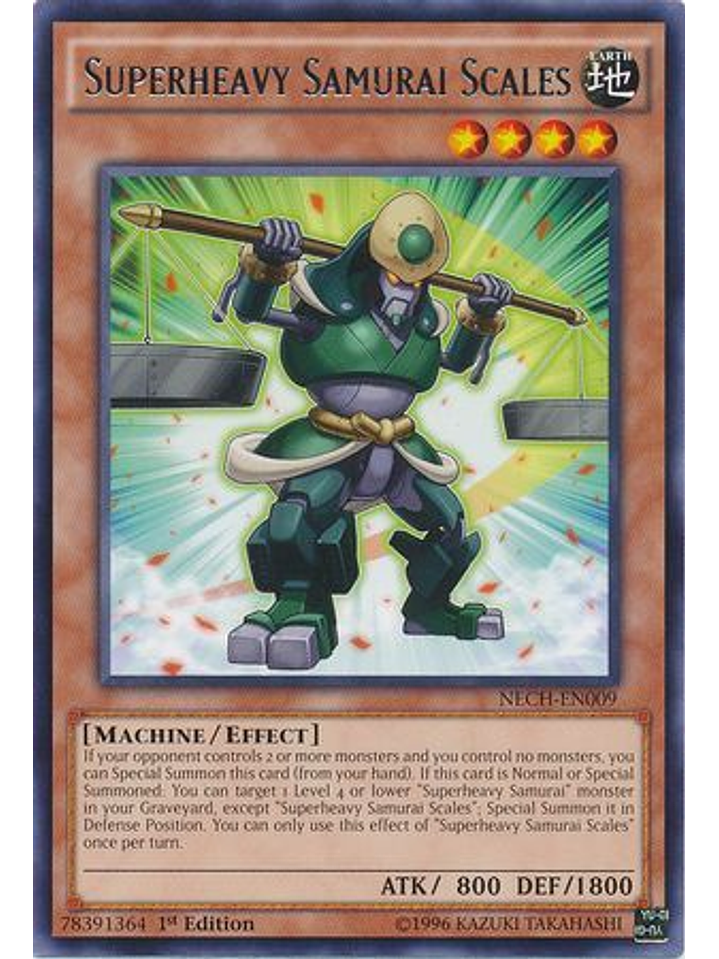 Superheavy Samurai Scales - NECH-EN009 - Rare 1st Edition 1