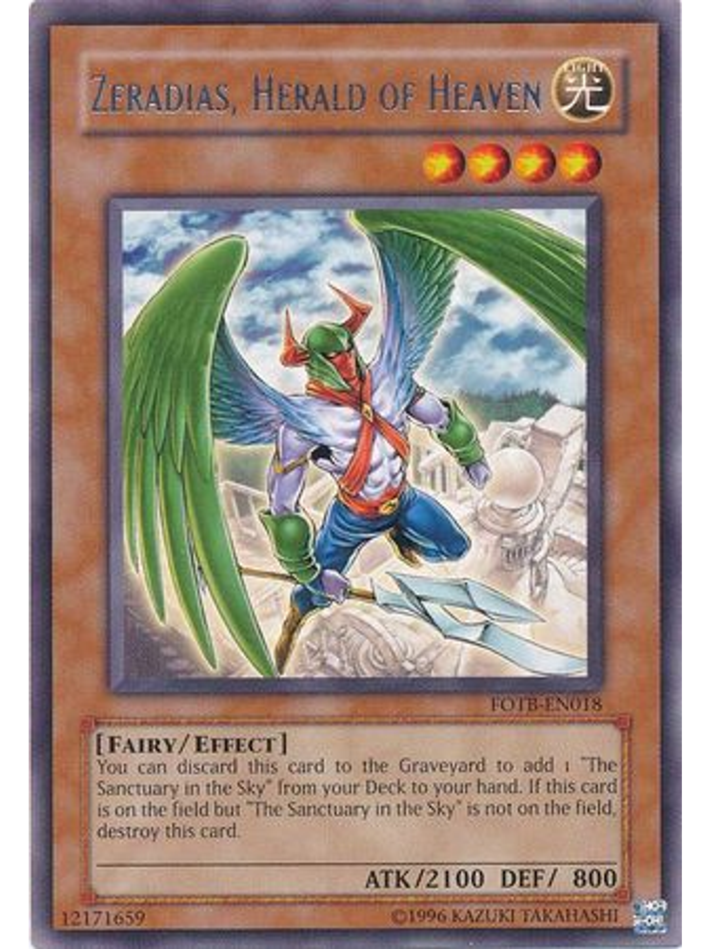 Zeradias, Herald of Heaven - FOTB-EN018 - Rare Unlimited 1