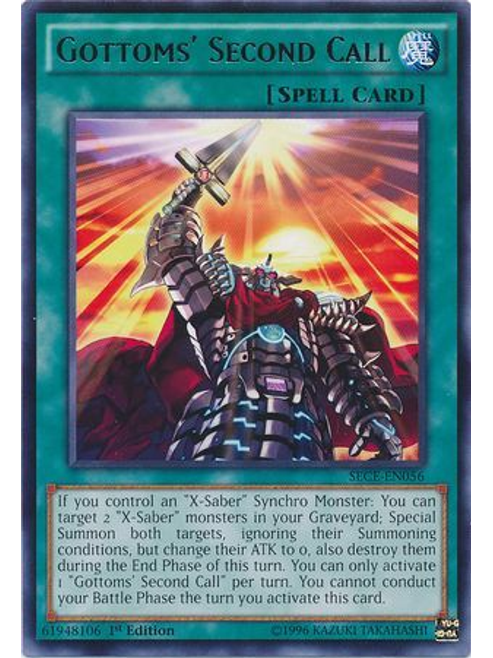 Gottoms' Second Call - SECE-EN056 - Rare 1st Edition 1
