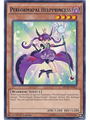 Performapal Helpprincess - MP16-EN107 - Rare 1st Edition