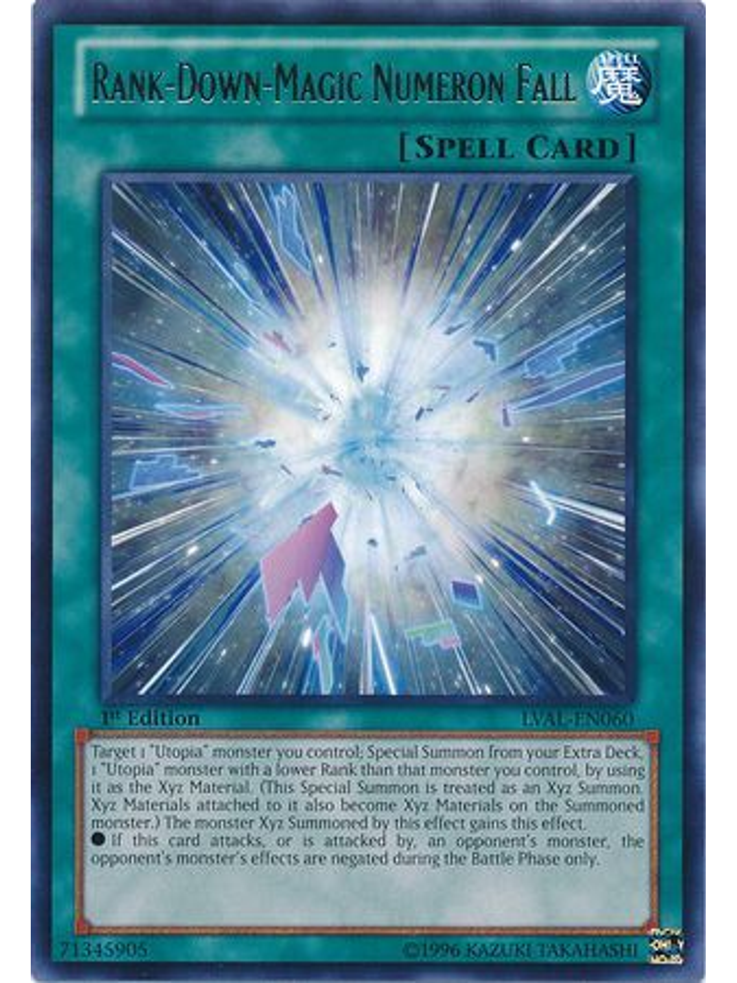 Rank-Down-Magic Numeron Fall - LVAL-EN060 - Rare 1st Edition 1