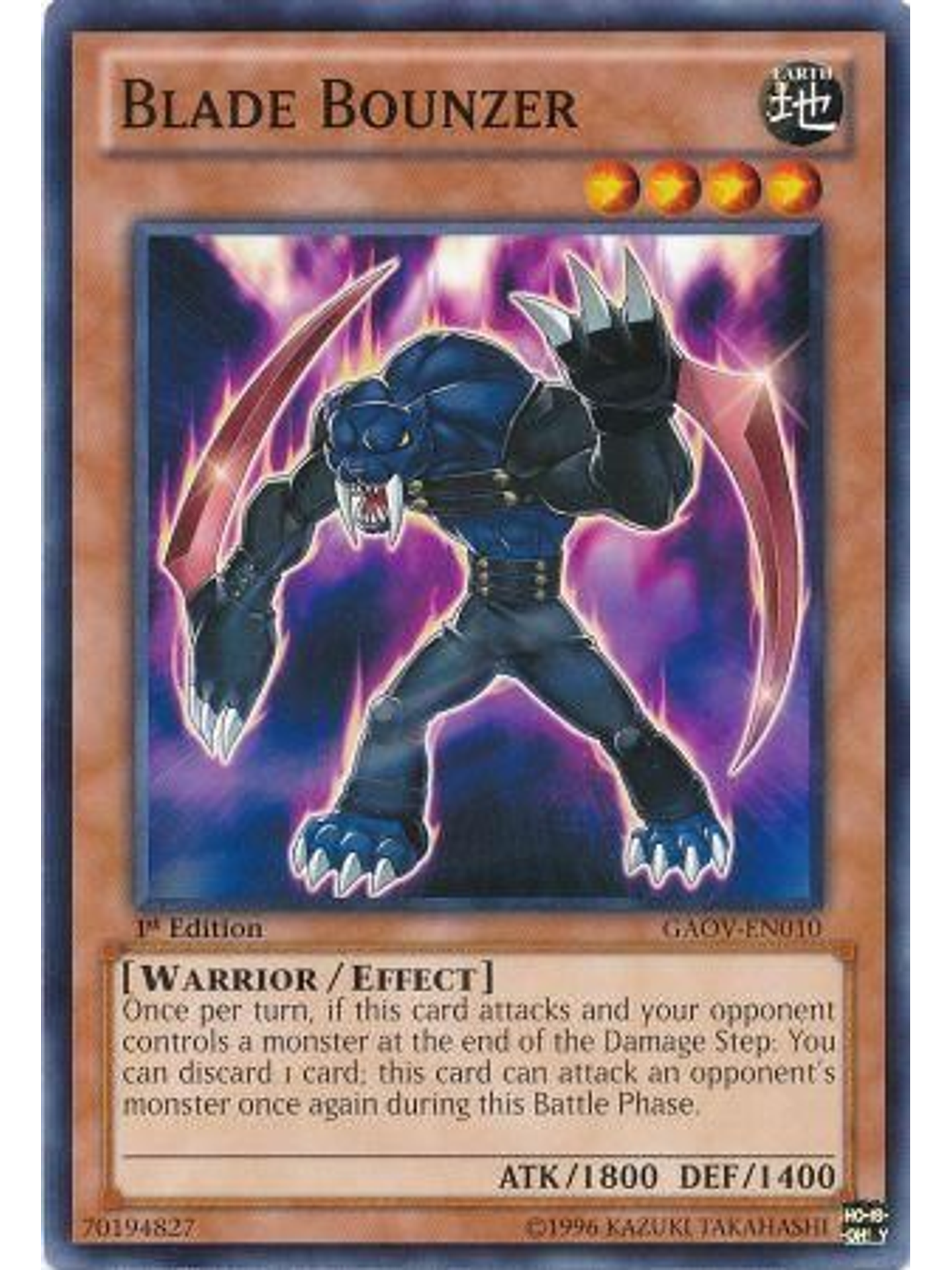 Blade Bounzer - GAOV-EN010 - Common 1st Edition 1