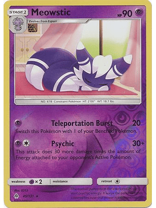Meowstic - 45/131 - Rare Reverse Holo