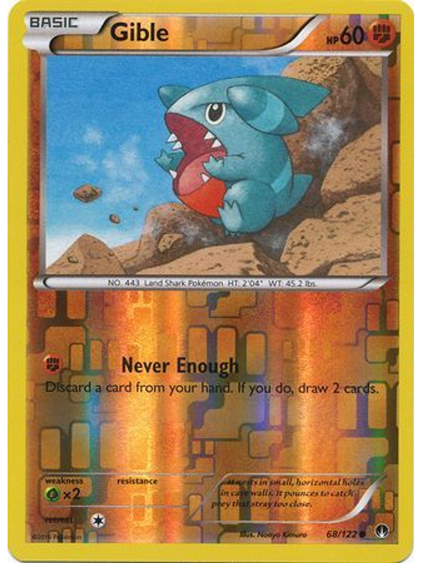 Gible - 68/122 - Common Reverse Holo 1