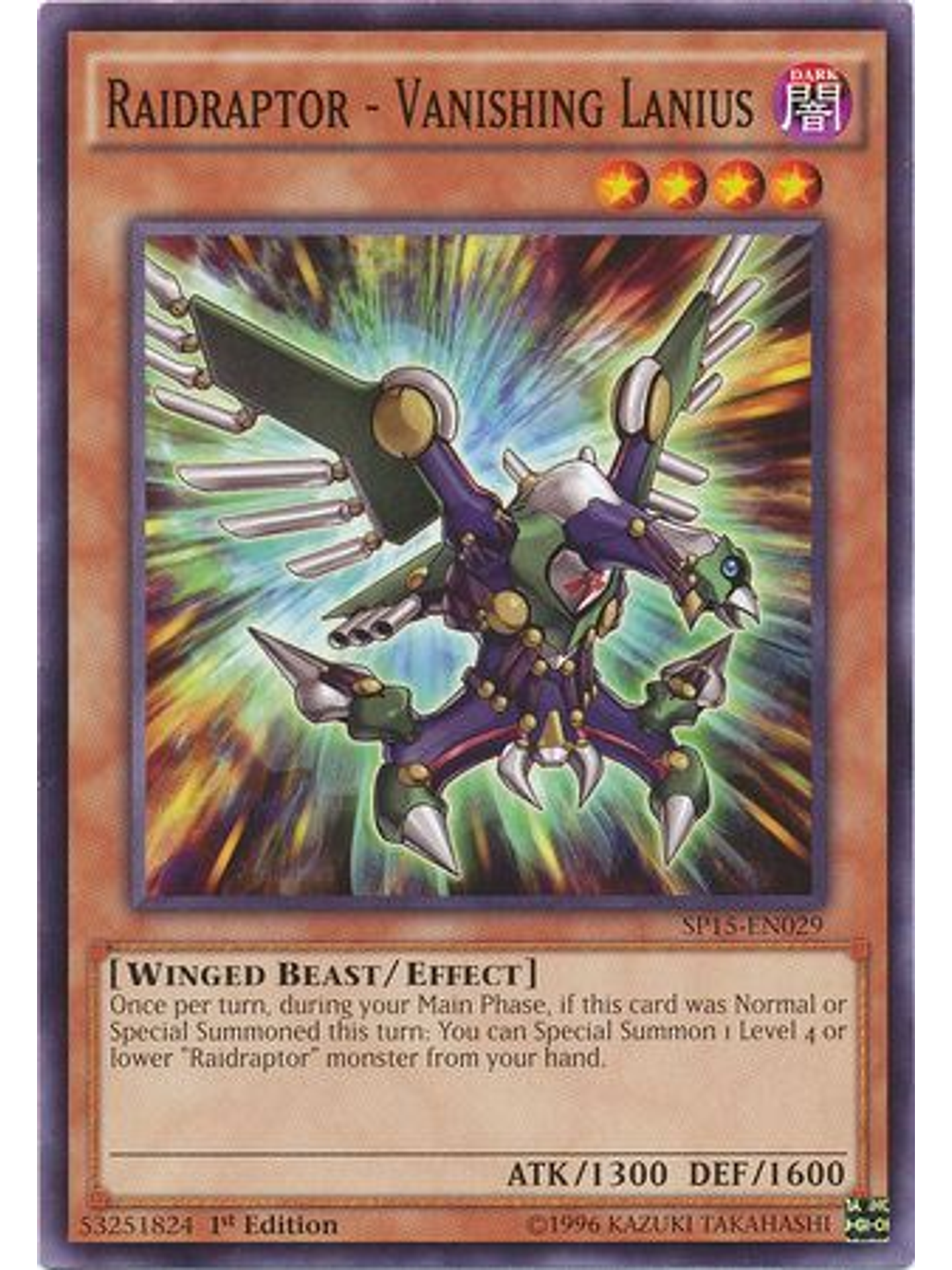 Raidraptor - Vanishing Lanius - SP15-EN029 - Common 1st Edition 1