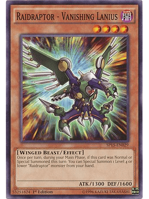 Raidraptor - Vanishing Lanius - SP15-EN029 - Common 1st Edition