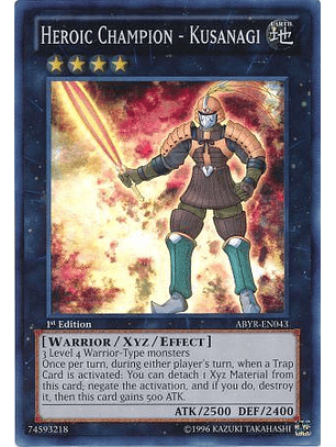 Heroic Champion - Kusanagi - ABYR-EN043 - Super Rare 1st Edition
