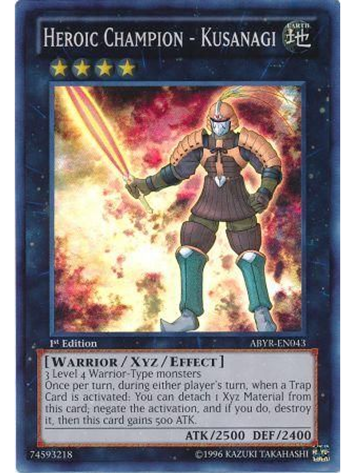 Heroic Champion - Kusanagi - ABYR-EN043 - Super Rare 1st Edition 1