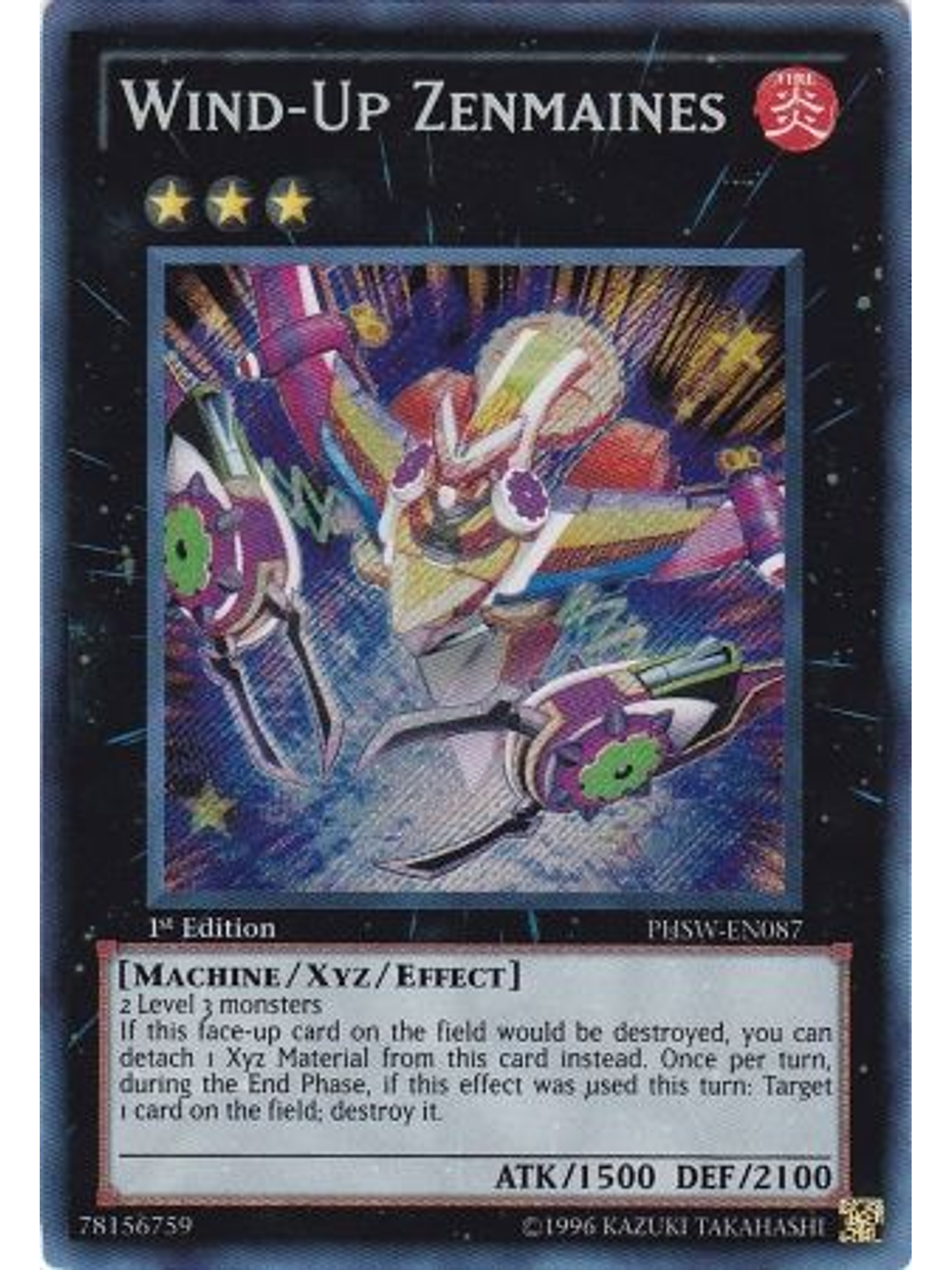 Wind-Up Zenmaines - PHSW-EN087 - Secret Rare 1st Edition 1