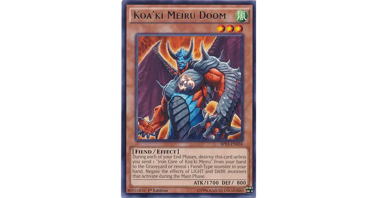 Thẻ Bài Yugioh Chính Hãng Koa'ki Meiru Doom - BP03-EN058 - Rare 1st Edition | Việt Nam