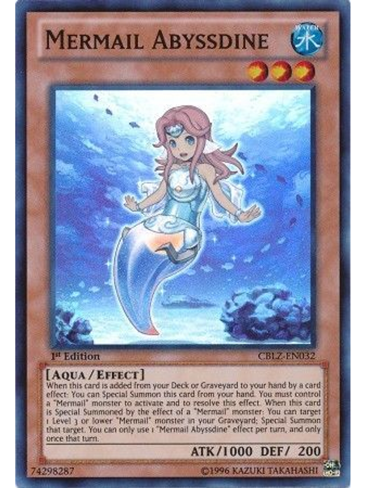 Mermail Abyssdine - CBLZ-EN032 - Super Rare 1st Edition 1