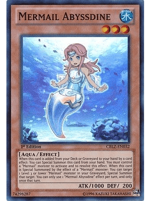 Mermail Abyssdine - CBLZ-EN032 - Super Rare 1st Edition