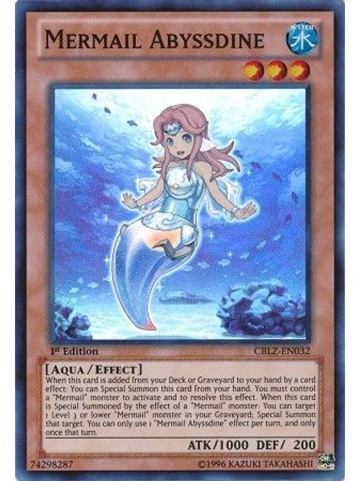 Mermail Abyssdine - CBLZ-EN032 - Super Rare 1st Edition 1